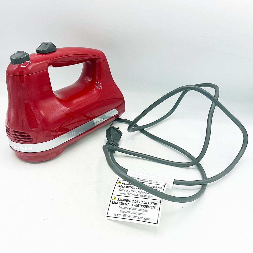 KitchenAid Hand Mixer Red 3 Speed Ultra Power KHM312ER no beaters - Picture 5 of 10